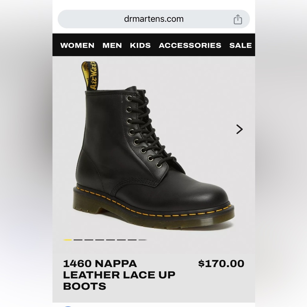 Doc Martens Smooth Black Classic 1460 Boots W10 wbox